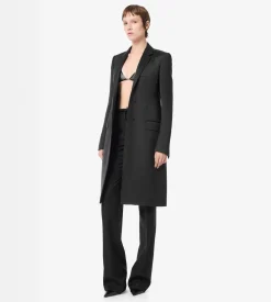 POLKA DOT SILK BLEND SINGLE BREASTED COAT