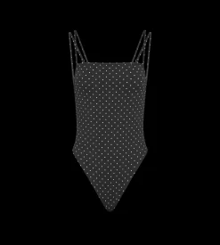 POLKA DOT SWIMSUIT WITH DOUBLE STRAPS