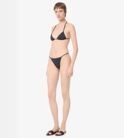 POLKA DOT TRIANGLE BIKINI WITH T-TRIM