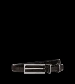 PRINTED CROC METAL T LOOP BELT