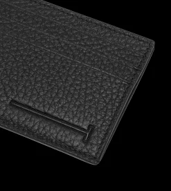 PRINTED DEER LEATHER ELONGATED T LINE CARD HOLDER WITH CENTRAL POCKET