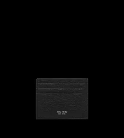 PRINTED DEER LEATHER ELONGATED T LINE CARD HOLDER WITH CENTRAL POCKET