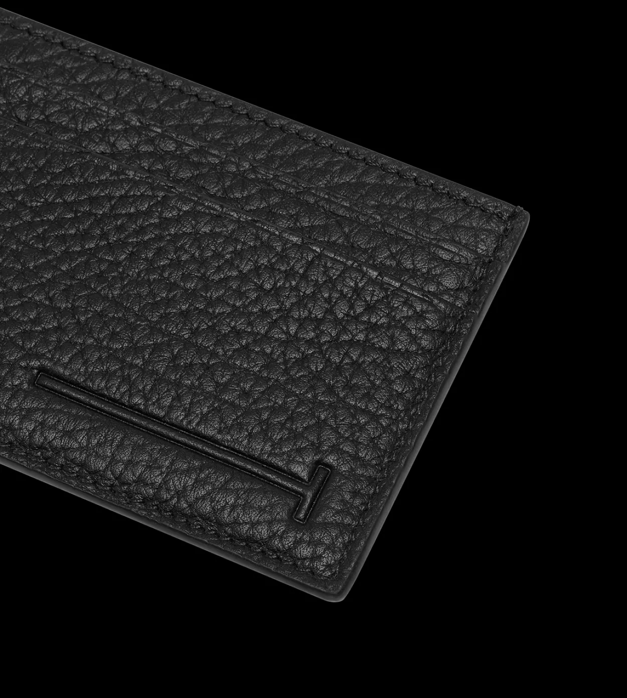 PRINTED DEER LEATHER ELONGATED T LINE CLASSIC CARD HOLDER