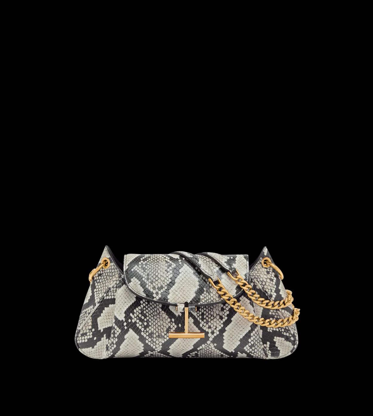 PRINTED PYTHON TARA CHAIN SHOULDER BAG