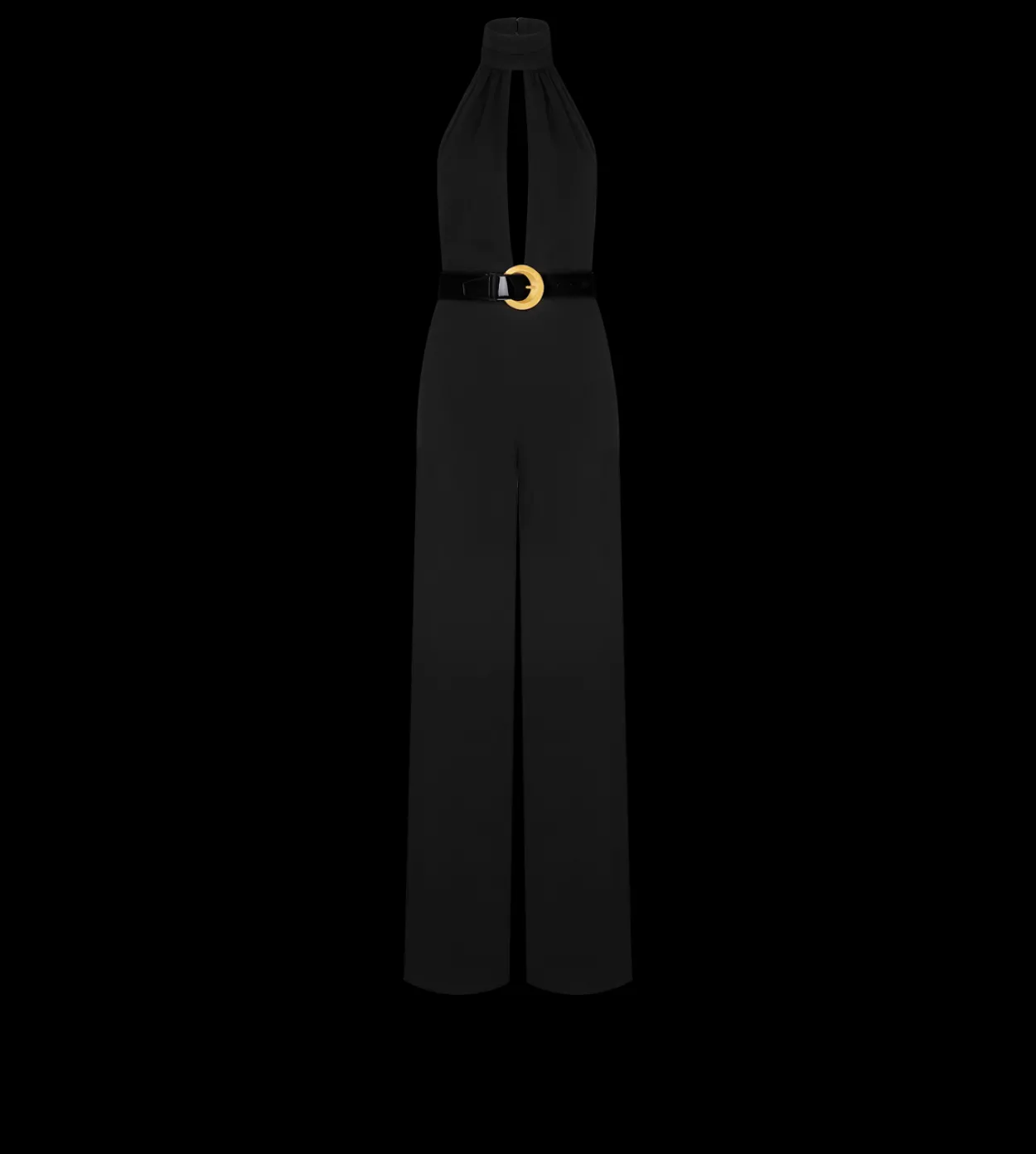 SABLE' HALTER NECK BELTED JUMPSUIT