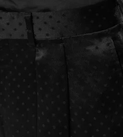 SATIN POLKA DOT JACQUARD DOUBLE PLEAT PANT