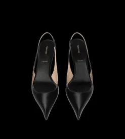 SATIN T SLINGBACK
