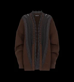 SCULPTURAL CARDIGAN WITH LAYERED V-NECK INSERT