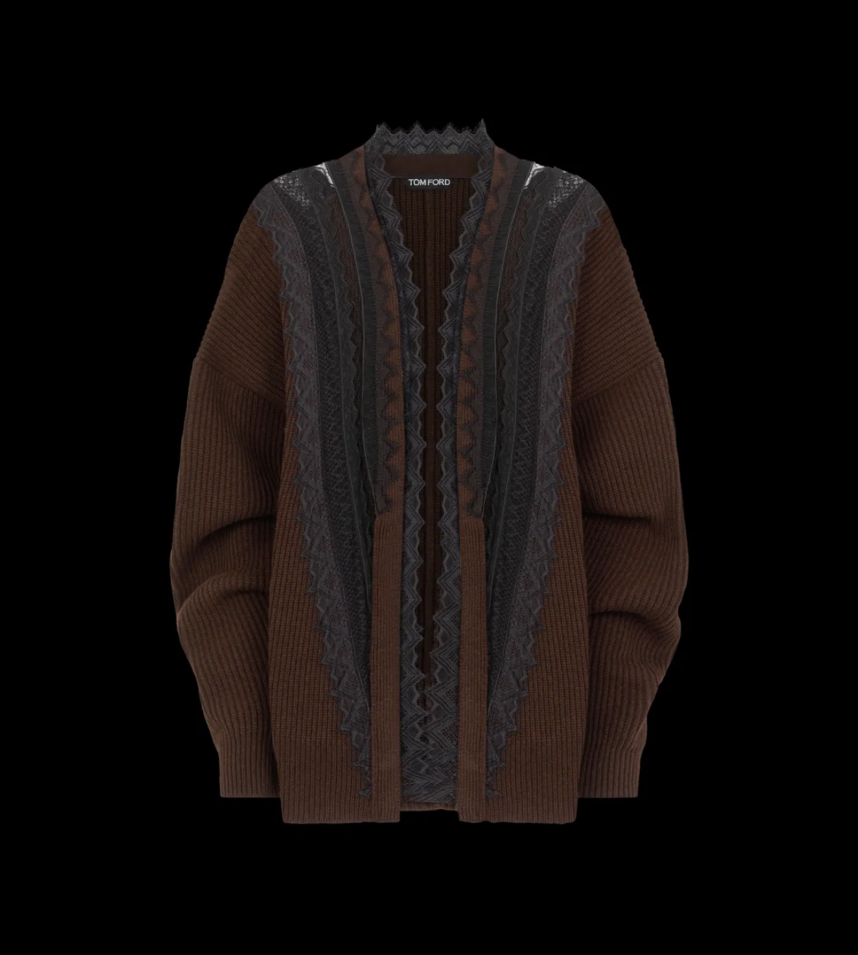 SCULPTURAL CARDIGAN WITH LAYERED V-NECK INSERT
