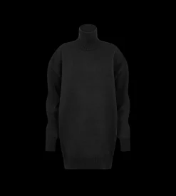 SCULPTURAL MERINO BLEND OVERSIZED TURTLENECK SWEATER DRESS