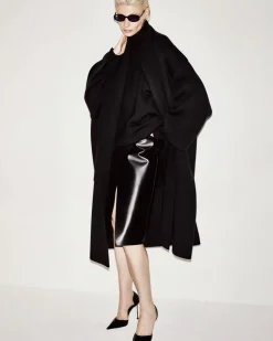 SCULPTURAL MERINO BLEND OVERSIZED TURTLENECK SWEATER DRESS