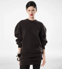 SCULPTURAL WOOL CASHMERE SWEATSHIRT MINI DRESS