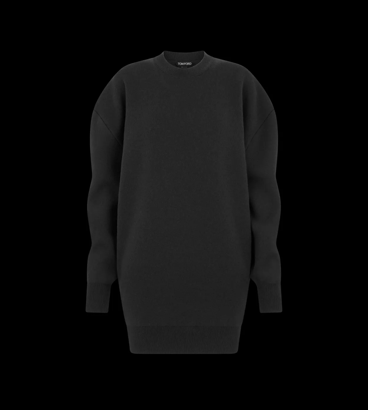 SCULPTURAL WOOL CASHMERE SWEATSHIRT MINI DRESS