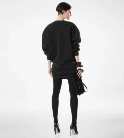 SCULPTURAL WOOL CASHMERE SWEATSHIRT MINI DRESS