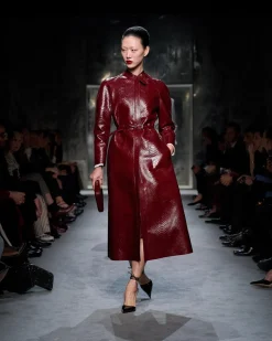 SEMI SHINY PRINTED CALF LEATHER SKIRT
