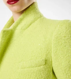 SEQUINED WOOL CASHMERE AND SILK BLEND TWEED WRAP JACKET