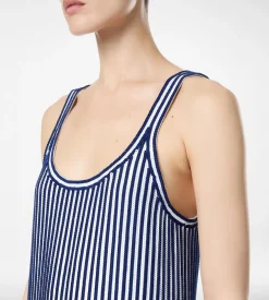 SEQUINS EMBROIDERY SILK TANK TOP COCKTAIL DRESS