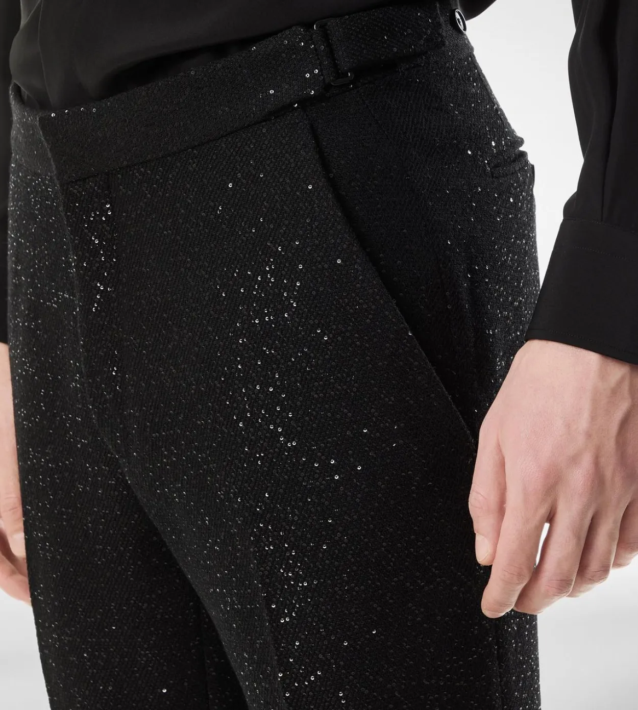 SEQUINS LIGHT BOUCLÈ PANT