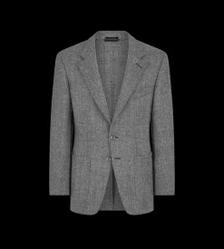 SHARKSKIN HERRINGBONE DOUBLE SPLITTABLE JACKET