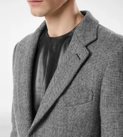 SHARKSKIN HERRINGBONE DOUBLE SPLITTABLE JACKET