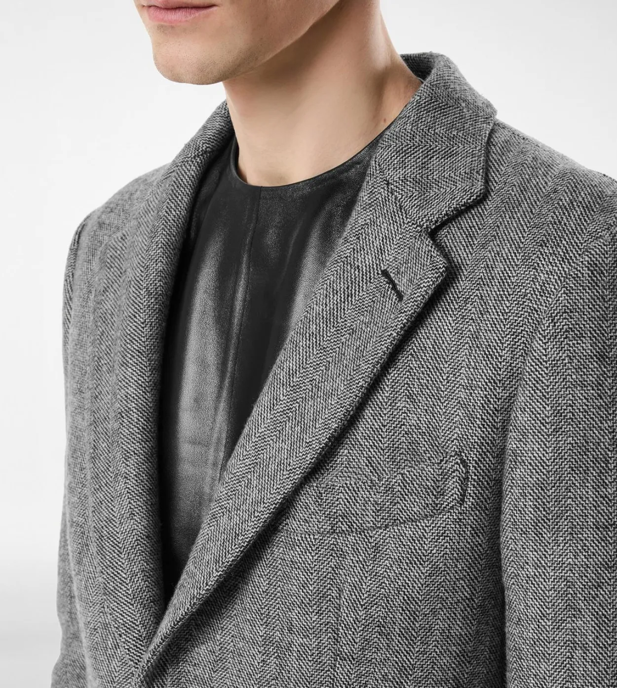 SHARKSKIN HERRINGBONE DOUBLE SPLITTABLE JACKET