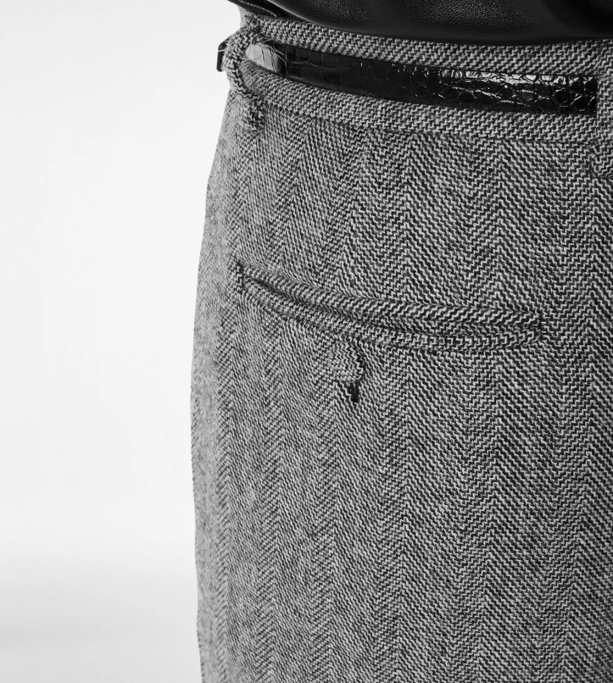 SHARKSKIN HERRINGBONE DOUBLE SPLITTABLE PANT