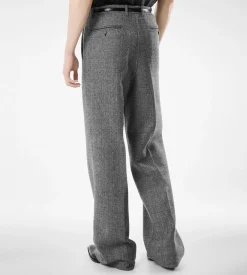 SHARKSKIN HERRINGBONE DOUBLE SPLITTABLE PANT