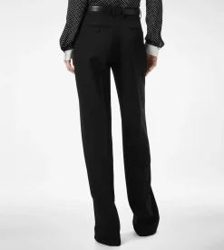 SHARP GRAIN DE POUDRE RELAXED PLEATED STRAIGHT PANTS