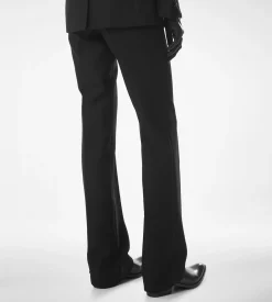 SHARP HERRINGBONE TAILORED STRAIGHT PANTS