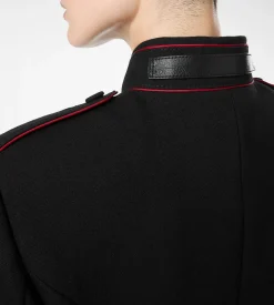 SHARP WOOL GABARDINE OFFICER JACKET WITH PIPING