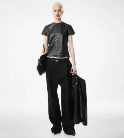 SHARP WOOL PLEATED PANTS