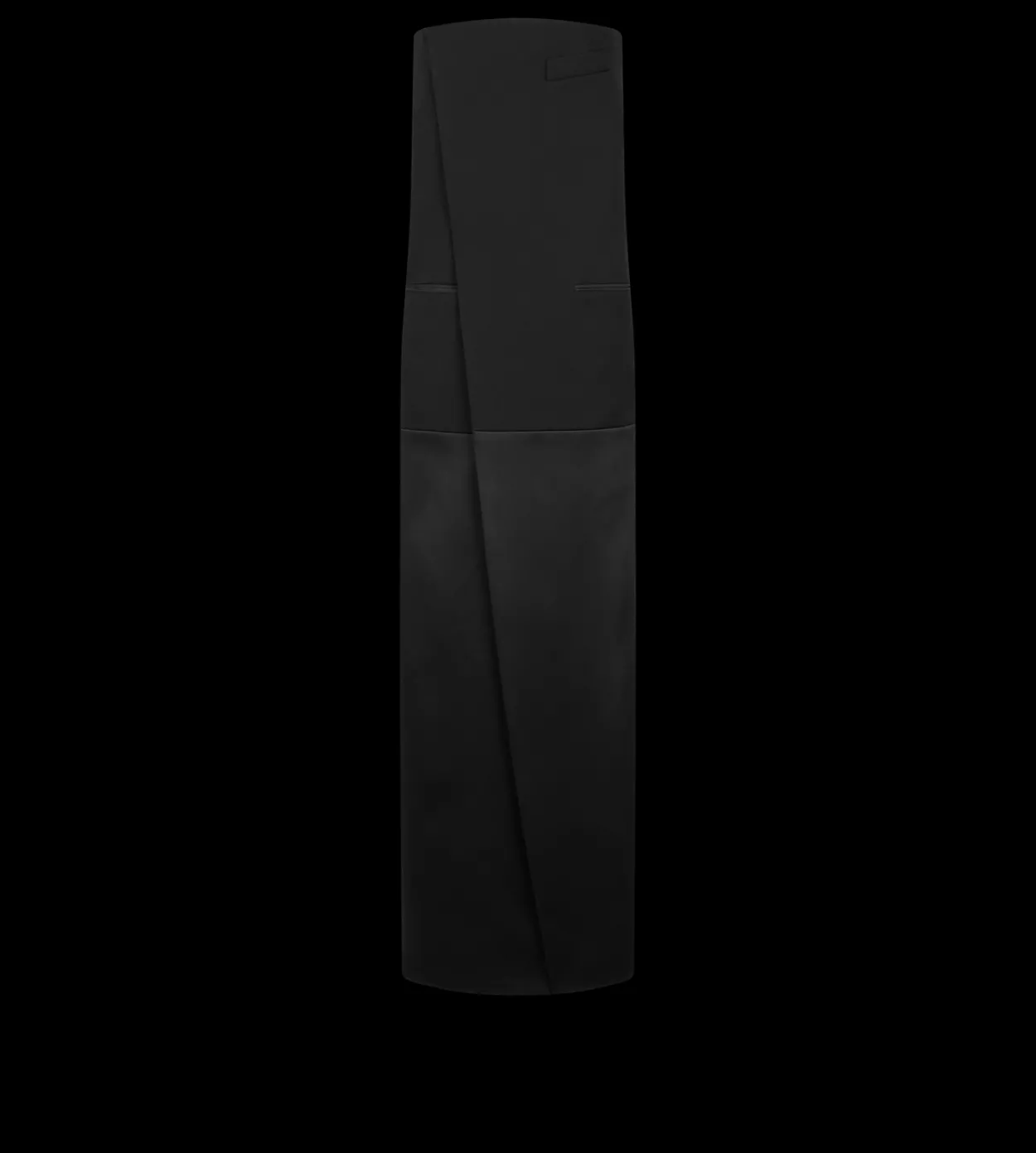 SHARP WOOL STRAPLESS EVENING DRESS