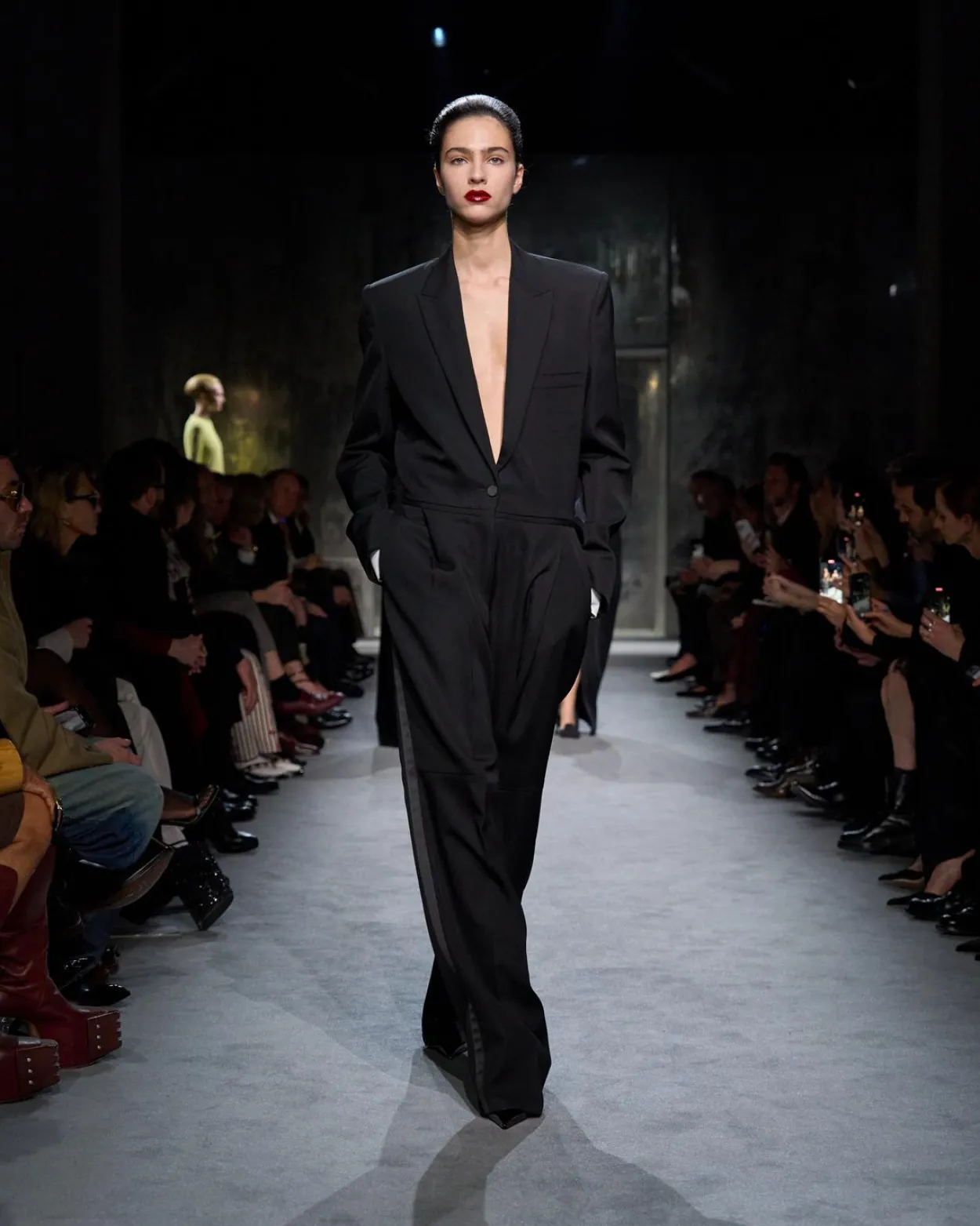 SHARP WOOL TUXEDO JUMPSUIT