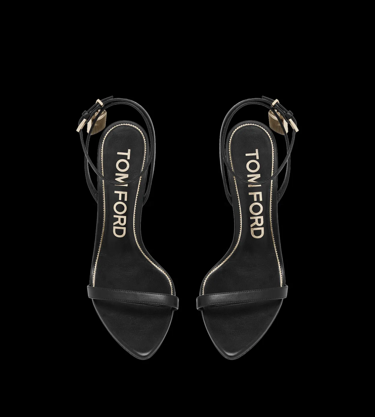 SHINY LEATHER PADLOCK POINTY NAKED SANDAL
