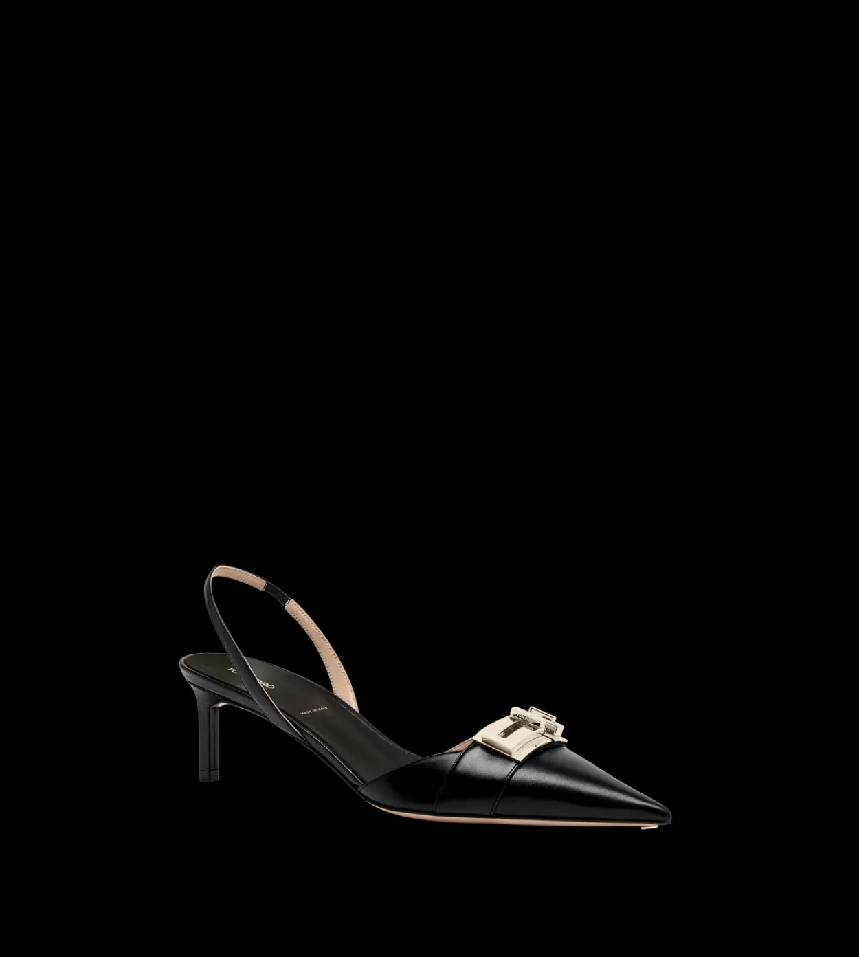 SHINY LEATHER T LATCH SLINGBACK