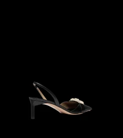 SHINY LEATHER T LATCH SLINGBACK