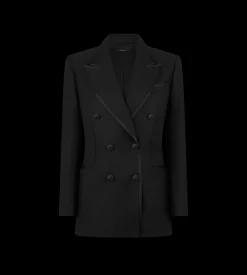 SILK AND MOHAIR BLEND "WALLIS"  DOUBLE BREASTED TUXEDO JACKET