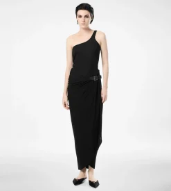 SILK BLEND RIB JERSEY ONE SHOULDER TOP