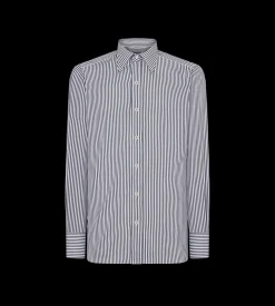 SILK COTTON STRIPE SLIM FIT SHIRT
