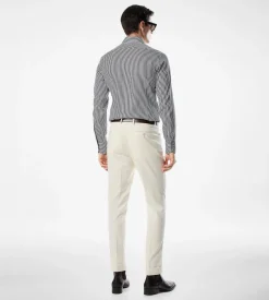 SILK COTTON STRIPE SLIM FIT SHIRT