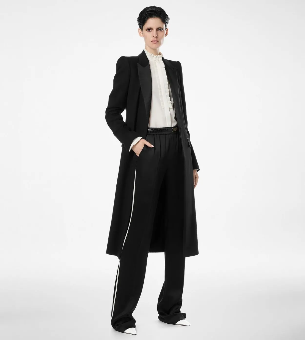 SILK CREPE DE CHINE SHIRT WITH PLISSE DETAILS