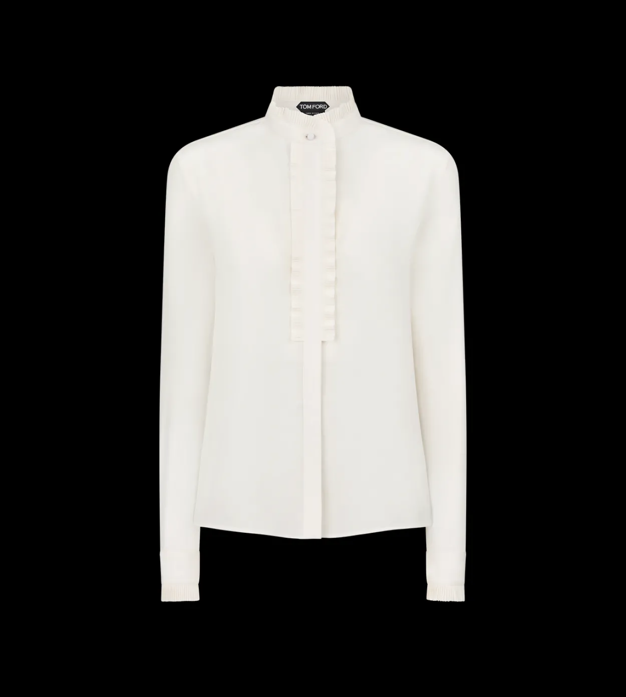 SILK CREPE DE CHINE SHIRT WITH PLISSE DETAILS
