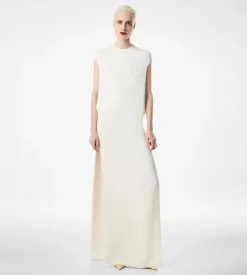 SILK DOUBLE GEORGETTE STRETCH EVENING DRESS