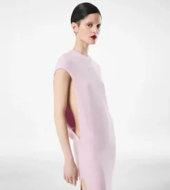 SILK DOUBLE GEORGETTE STRETCH EVENING DRESS