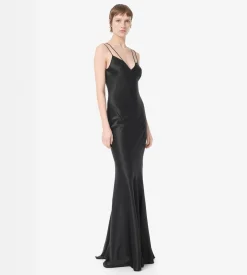 SILK EVENING SLIP DRESS WITH DOUBLE STRAPS