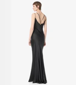 SILK EVENING SLIP DRESS WITH DOUBLE STRAPS