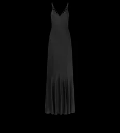 SILK EVENING SLIP DRESS WITH DOUBLE STRAPS