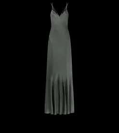 SILK EVENING SLIP DRESS WITH DOUBLE STRAPS