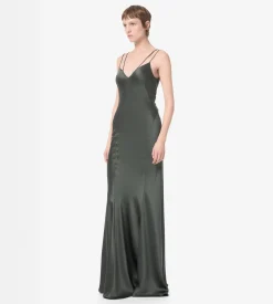 SILK EVENING SLIP DRESS WITH DOUBLE STRAPS