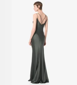 SILK EVENING SLIP DRESS WITH DOUBLE STRAPS